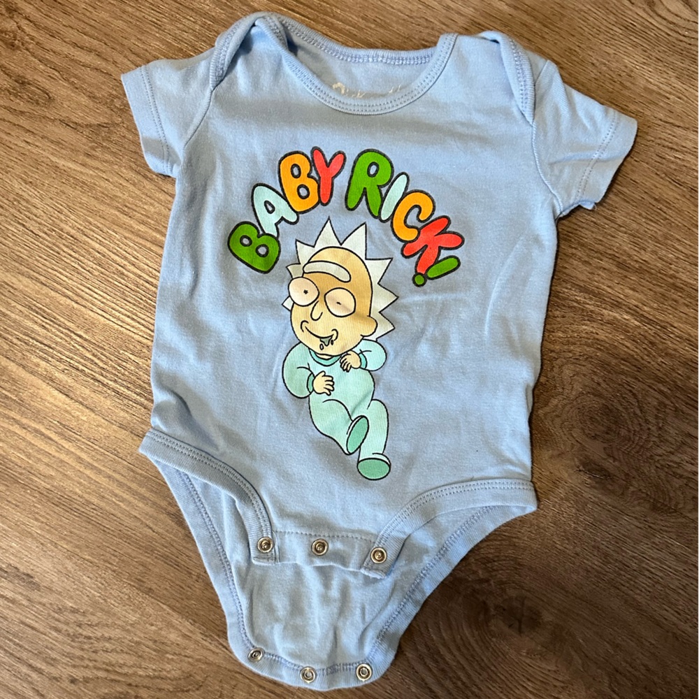 Adult Swim Rick & Morty Baby Onesie – 0-3 Months, Blue